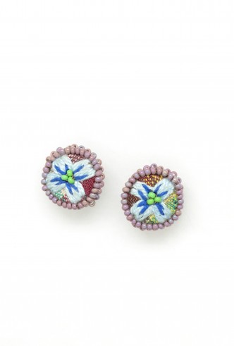 Embroidered Flower Studs